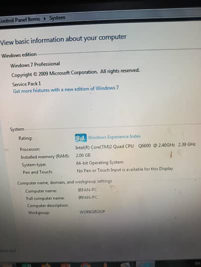 COMPUTER WITH COMPLETE SETUP