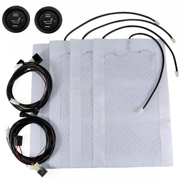 HIGH QUALITY 2 SEATS 12V UNIVERSAL HEATED SEAT HEATER KIT CARBON FIBER ROUND HI LO SWITCH SET