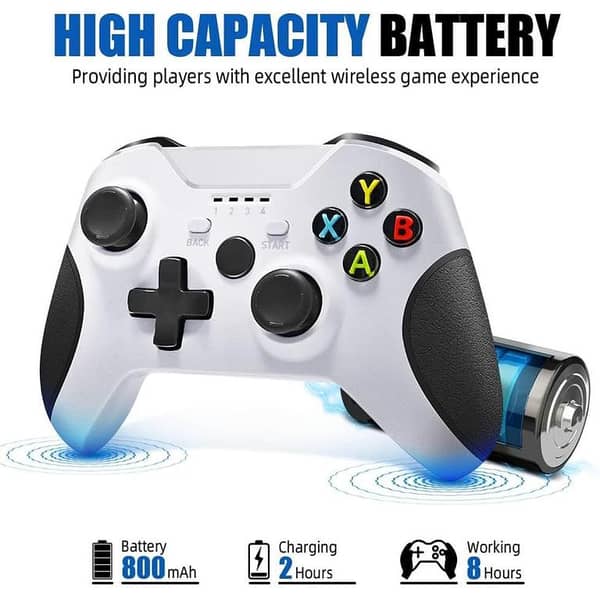 Xbox one Wireless Controller PC Game Controller, 2.4GHZ Wireless Game Controller Compatible with Xbox One/One S/One X and PC with Built-in Dual Vibration White)
