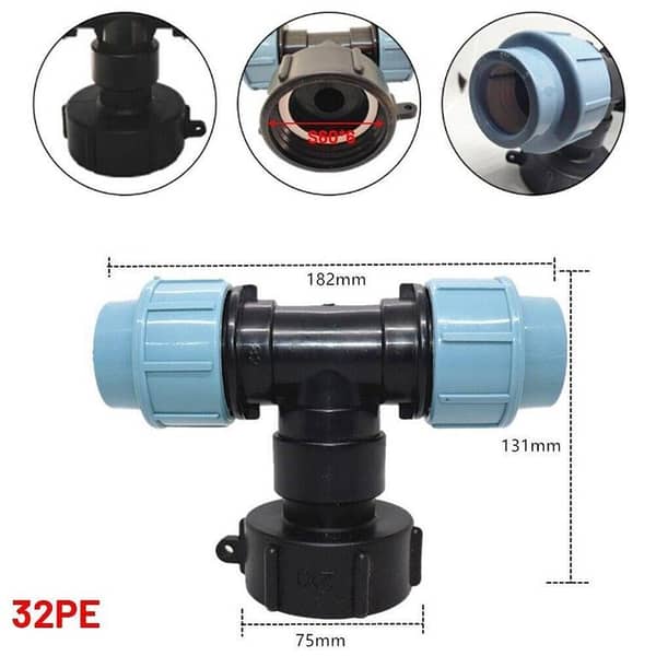 Water-Pipe Connector 32mm for Garden Hose and IBC Adapters – Practical Tap Fitting Tool