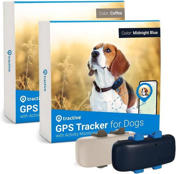 Tractive GPS Dog Tracker - Waterproof real-time location, activity monitoring, worldwide coverage, compatible with any collar