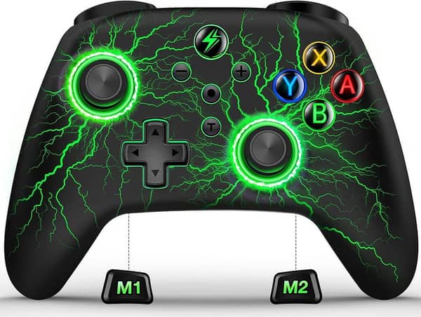 Wireless Switch Controller – RGB Switch Pro Controller for Switch/Switch Lite/OLED, PC, iOS, Android | Motion Control, Turbo, Vibration, Wakeup