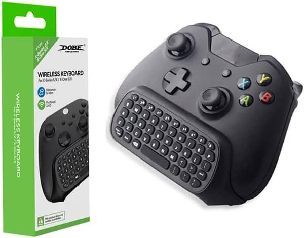 2.4G Wireless Keyboard Chatpad for Xbox Series X/S & Xbox One Controller – Mini Bluetooth Keypad with USB Receiver (Black)