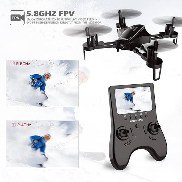 Holy Stone HS230 RC Racing FPV Drone – 45 Km/h High-Speed Quad with 120° FOV 720P Camera, 4.3-Inch 5.8G LCD FPV Transmitter, Altitude Hold