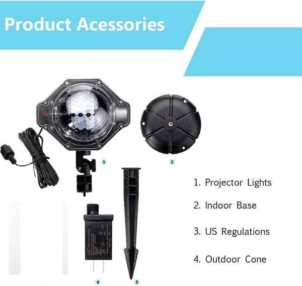 AOLOX Big Snowfall LED Lights – Snowfall Rotating Projectors for Outdoor Patio, Garden, and Holiday Decor