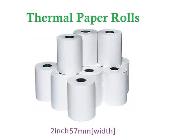 Thermal Printer Roll 57mm x 12/15/18m, 48 g/m², Black Witting for POS and Thermal Printers