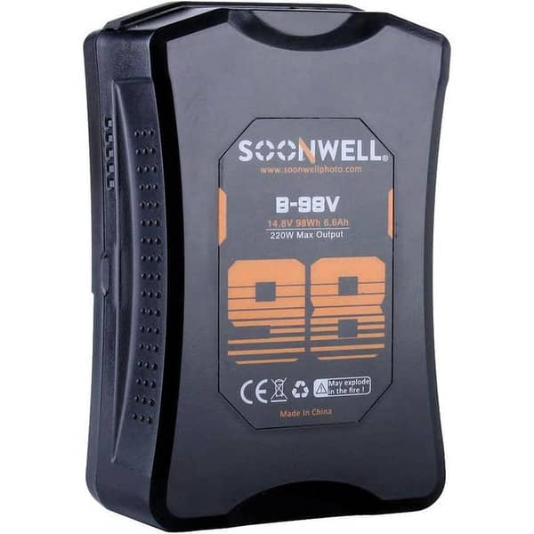 SOONWELL B-98V V Mount Battery 98Wh 14.8V 6600mAh for Broadcasters and Digital Cinema Cameras