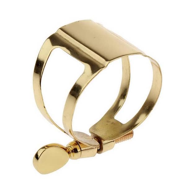 Single Screw Clip for Tenor Saxophone Fasten Reed Mouthpiece - Golden