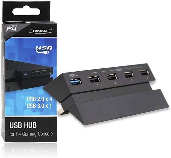 DOBE USB Hub for PS4 – 2 to 5 Ports High-Speed Controller Splitter & Charger Extension for PlayStation 4