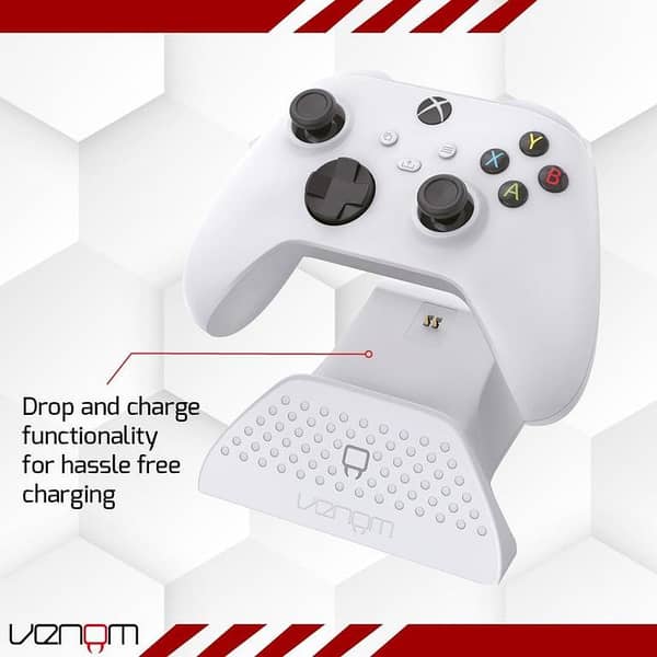 Venom Single Controller Charging Dock with Rechargeable Battery Pack for Xbox Series X S Xbox One White