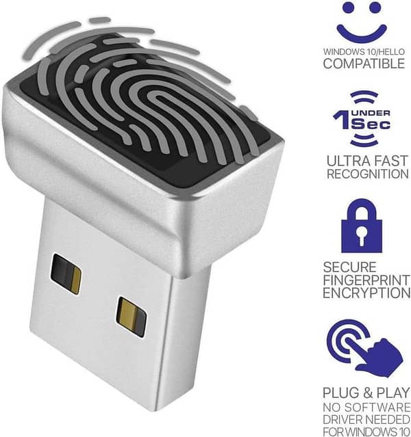 Smart Fingerprint Reader Module – 360° Touch Recognition Capacitive Sensor, Multi-Finger Storage, 0.5 Sec Fast Scanning, Durable Metal Housing, USB Interface for PC/Laptop Security & Access Control