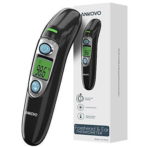 ANKOVO FC-IR100 Forehead & Ear Infrared Thermometer for Adults and Kids – Digital Non-Contact Fever Thermometer
