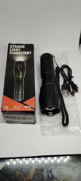 Original Rechargeable Strong Light Flashlight for Emergency, Camping, and Outdoor Use, Aluminum Craft, Shock-Resistant, Water-Resistant, 2000x Zoom, 3 Modes, 100,000 Hours Lamp Life, Cree LED