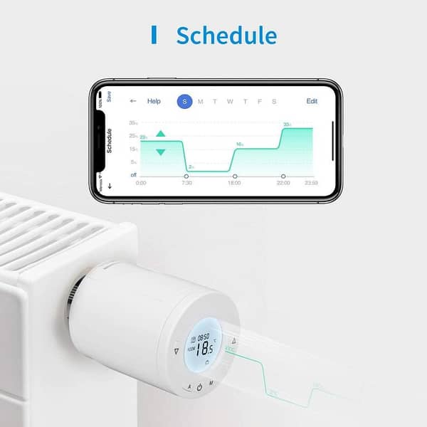 Meross MTS100H Smart Wi-Fi Radiator Thermostat + Smart Hub (White)