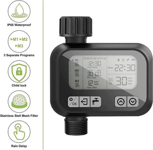LeaderPro High Class Automatic Water Timer, 3/4" Garden Irrigation Timer with 3 Flexible Programs