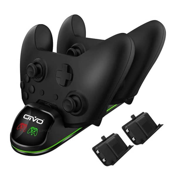 OIVO Dual Controller Charger for Xbox One/One S/One X Charging Status Display Screen Station Dock 2 Rechargeable Battery Pack