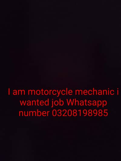 I am motorcycle mechanic i wanted job