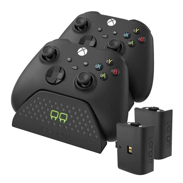 Venom Twin Charging Dock with 2 Rechargeable Battery Packs for Xbox Series X S Xbox One Controllers Black