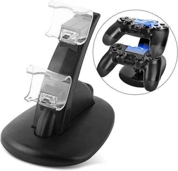 PS4 Dual USB Controller Charging Dock Station for PS4 Slim / Pro Controllers with LED Charging Indicator