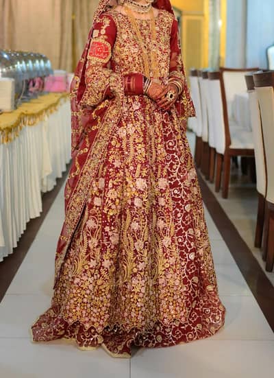 Baraat Bridal Maxi | 3pc Bridal Dress | Bridal Maxi | Long Open Maxi