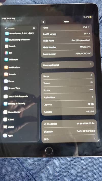 Ipad 8 with box