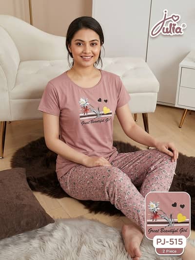 Ladies Night Suit / Women Pajama Set / 2 Piece Night Dress / Suit