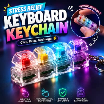 Keyboard Fidget Stress Relief Keychain