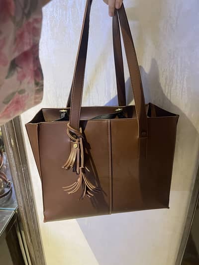 Brown tote bag