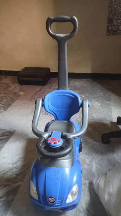 Kids Ride On Push Car with Parent Handle - Blue