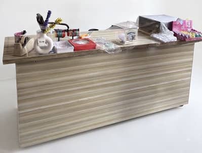 Shop counter, Wooden counter, 6x3 feet counter, Shelves counter