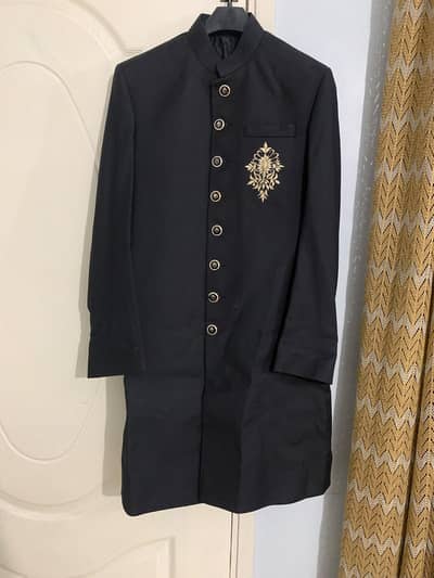 Shirwani Black with Embroidered Just Like New only wear Once