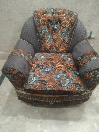 5 seater sofa with central table and side tables.