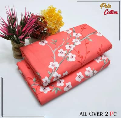 2 PCs women unstitched printed suit