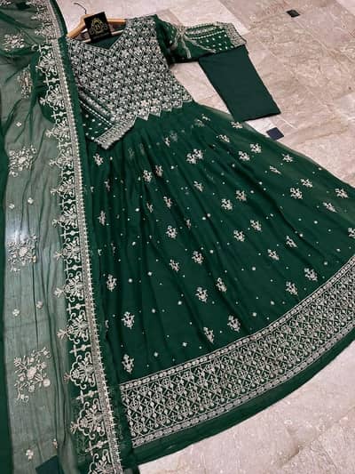 Heavy Embroidered Chiffon Maxi 3pc - Party Wear Dress
