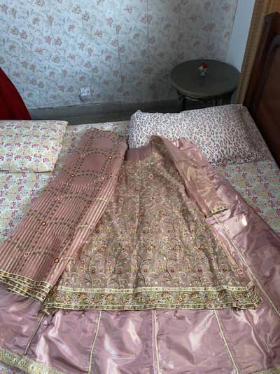 Pink frock with lehnga bride mates dress