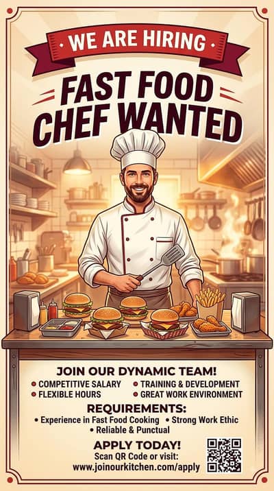 Entry Level Fast Food Chef Required