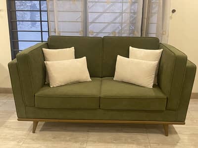 Beautiful Green Olive Sofa Set - 3 + 2 Seater