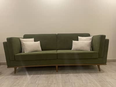 Beautiful Green Olive Sofa Set - 3 + 2 Seater