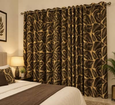 3 Velvet Curtains - Brown -Large