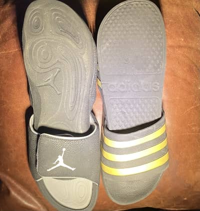 Adidas and Nike slippers