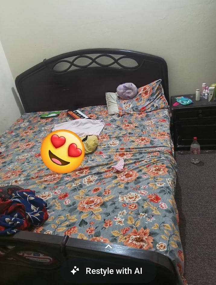 double bed without mattress dressing table 2 side tablea 1
