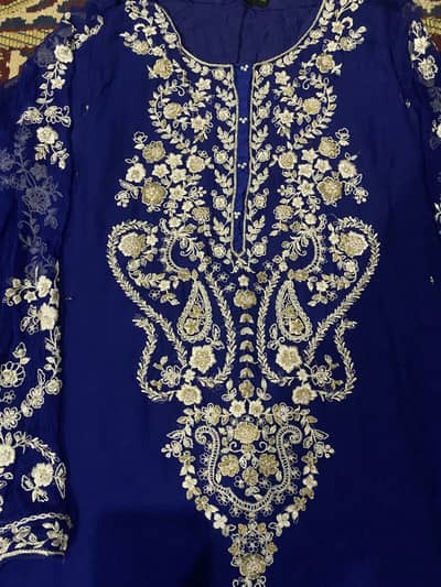 Aghanoor chiffon embroidered suit
