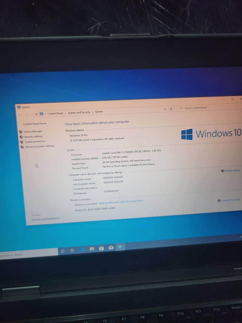 Laptop i7 second generation 6
