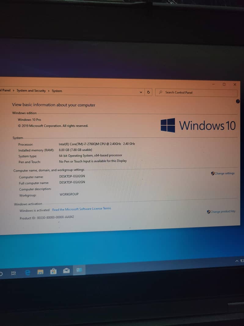 Laptop i7 second generation 7