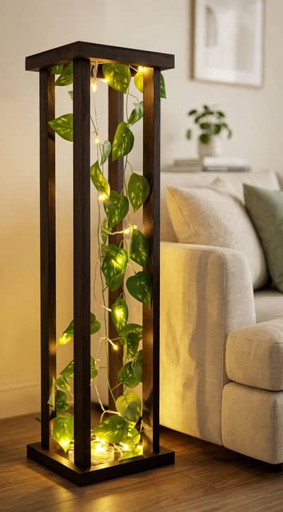  Handmade Wooden Vine Glow Lamp
