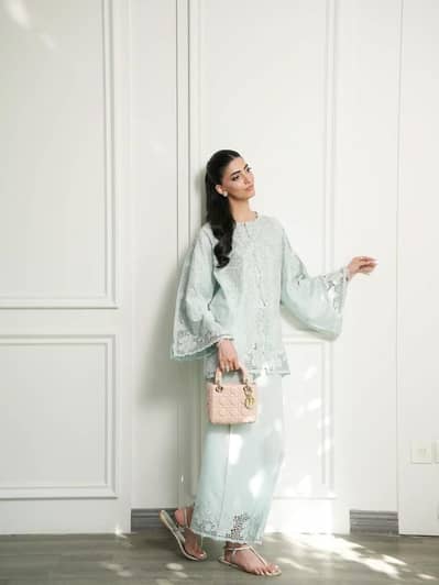 Qalamkar Design Stitched 2-Piece Chikankari Lawn Suit