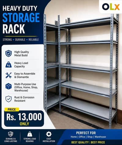 3 Racks - Heavy Weighted Metal Racks with Shelves