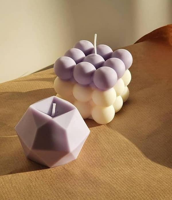 2 Pack Big Bubble Diamond Candle Cube Cute Scented Cut Candle for Home Decor Gift Pack Wedding Gift Handmade | Witty Stone