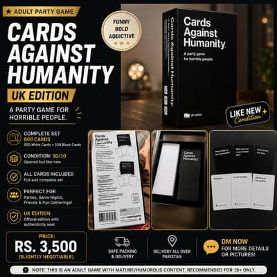 Cards Against Humanity UK Edition – Complete Set | Like New | 600 Car