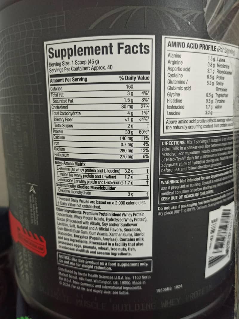 whey protein nitro tech 1